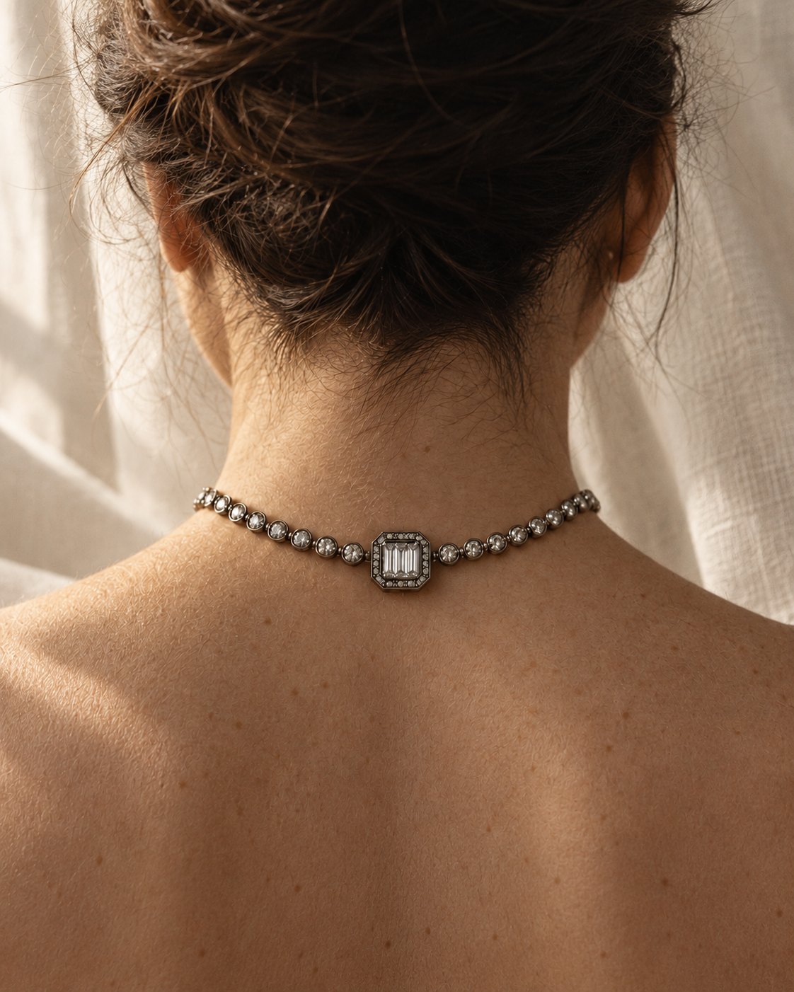 What I left behind: INTERIM necklace at the back of the neck